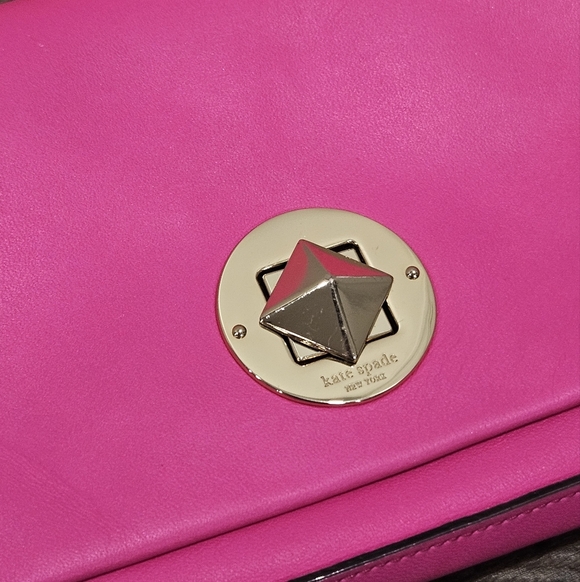 Kate Spade Hot Pink & Orange Storybook Lining Turn Lock Crossbody - Picture 2 of 16